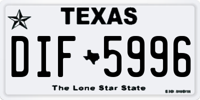 TX license plate DIF5996