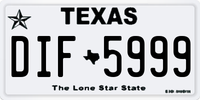 TX license plate DIF5999
