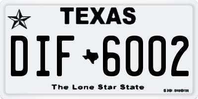 TX license plate DIF6002
