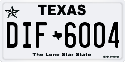 TX license plate DIF6004
