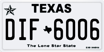TX license plate DIF6006
