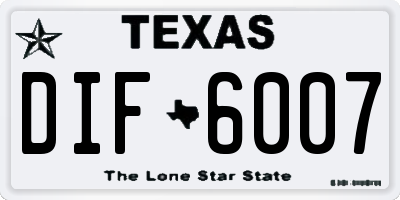 TX license plate DIF6007