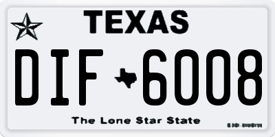 TX license plate DIF6008