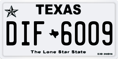TX license plate DIF6009
