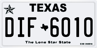 TX license plate DIF6010