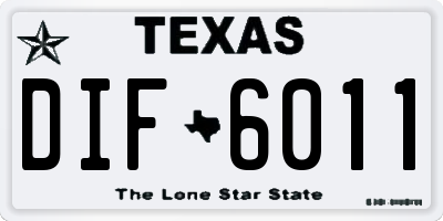 TX license plate DIF6011