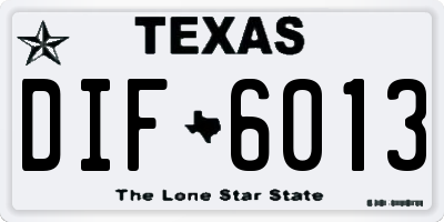 TX license plate DIF6013
