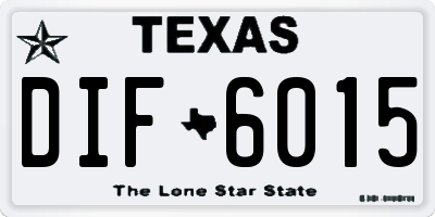 TX license plate DIF6015