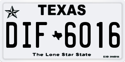 TX license plate DIF6016