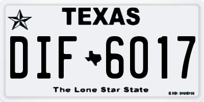 TX license plate DIF6017