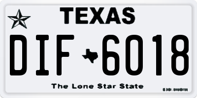 TX license plate DIF6018