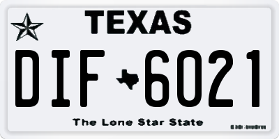TX license plate DIF6021