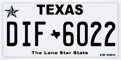 TX license plate DIF6022