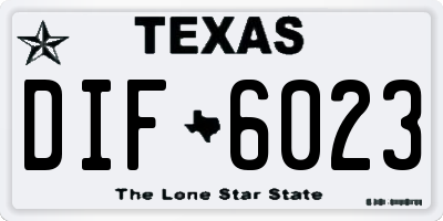 TX license plate DIF6023
