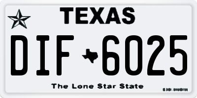 TX license plate DIF6025
