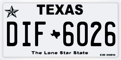 TX license plate DIF6026