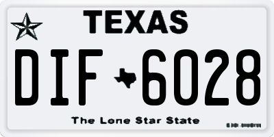 TX license plate DIF6028