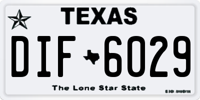 TX license plate DIF6029
