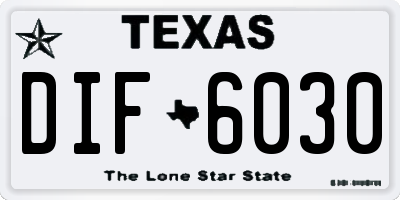 TX license plate DIF6030