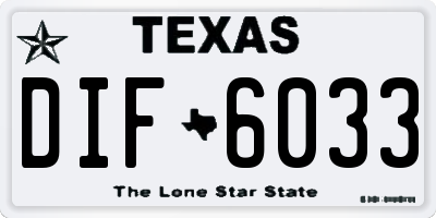 TX license plate DIF6033