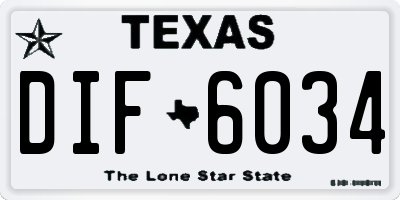 TX license plate DIF6034