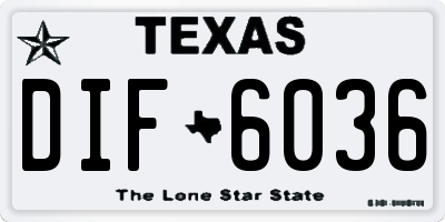 TX license plate DIF6036