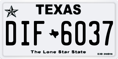 TX license plate DIF6037
