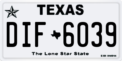 TX license plate DIF6039