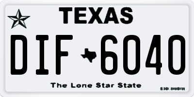 TX license plate DIF6040