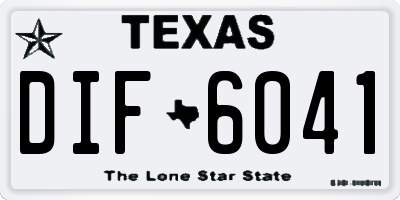 TX license plate DIF6041