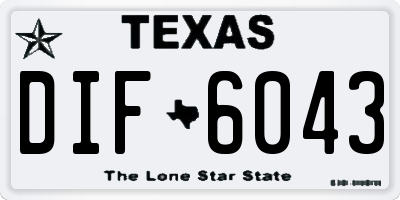 TX license plate DIF6043
