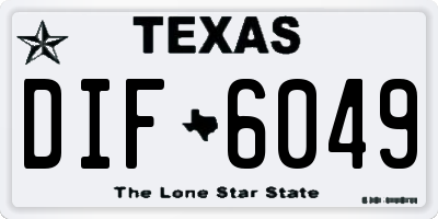 TX license plate DIF6049