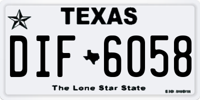 TX license plate DIF6058