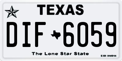 TX license plate DIF6059