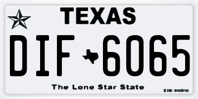 TX license plate DIF6065