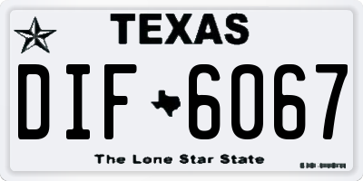 TX license plate DIF6067