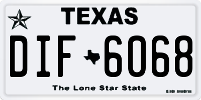 TX license plate DIF6068