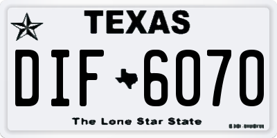 TX license plate DIF6070