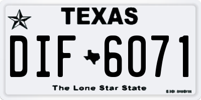 TX license plate DIF6071