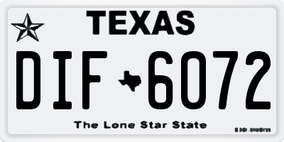 TX license plate DIF6072