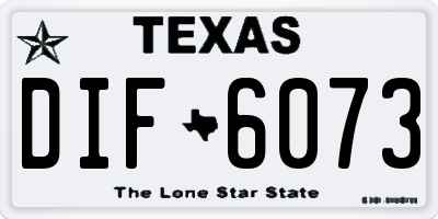 TX license plate DIF6073