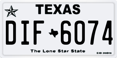 TX license plate DIF6074