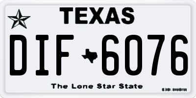 TX license plate DIF6076