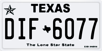 TX license plate DIF6077