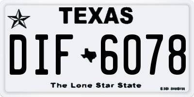 TX license plate DIF6078