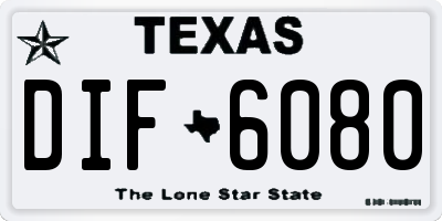 TX license plate DIF6080