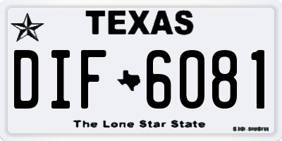 TX license plate DIF6081