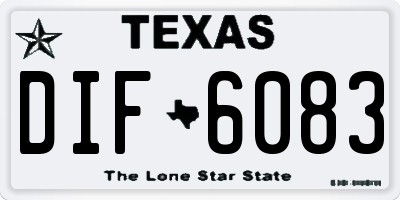 TX license plate DIF6083