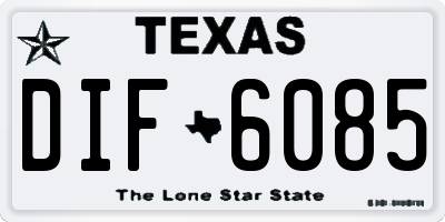 TX license plate DIF6085