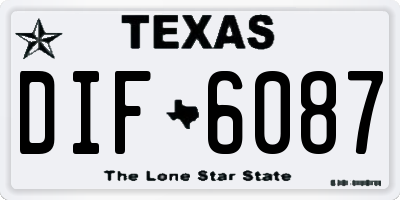 TX license plate DIF6087